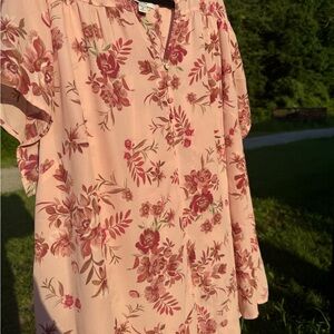 Croft & Barrow Blush Floral Blouse